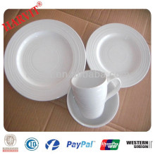 New 2014 High Quality Ceramic Super White Color Embossed Dinnerware Kitchen Ware Dinner Set